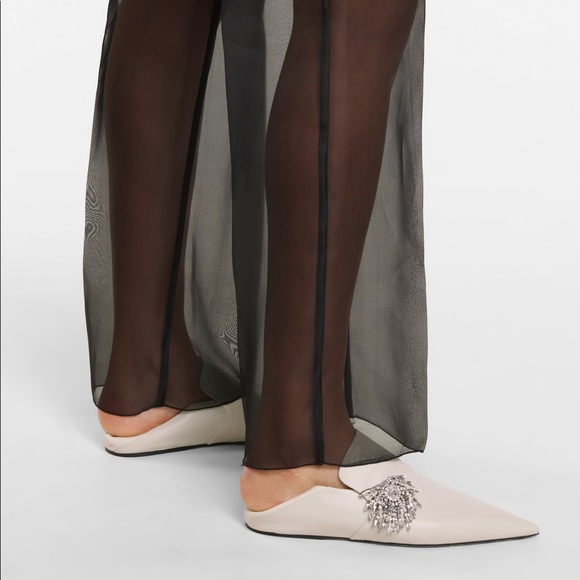 Jil sander Lambskin Convertible pointy mule/  flats with embellished jewelry. - Picture 3 of 17